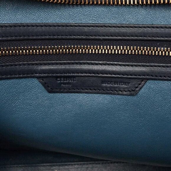 Celine Tri-Color Calfskin Leather Mini Luggage Tote Bag - Picture 9 of 10